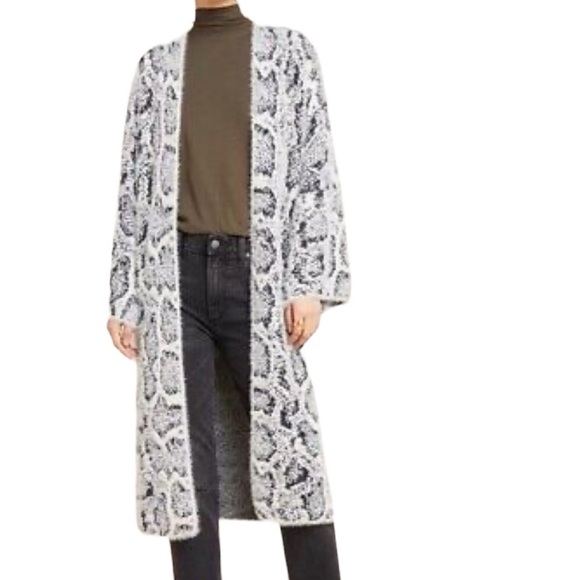 Anthropologie Akemi and Kin Sigrid Python Print Duster Cardigan Sweater - Picture 1 of 9